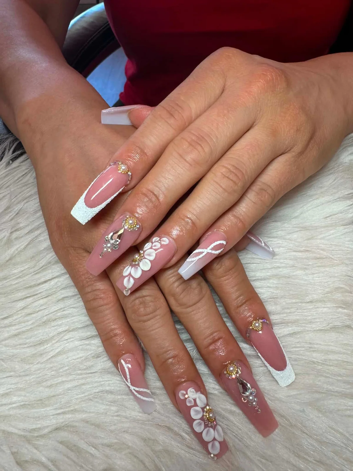 Blush Blossoms custom nail set by Doris Nails Lounge